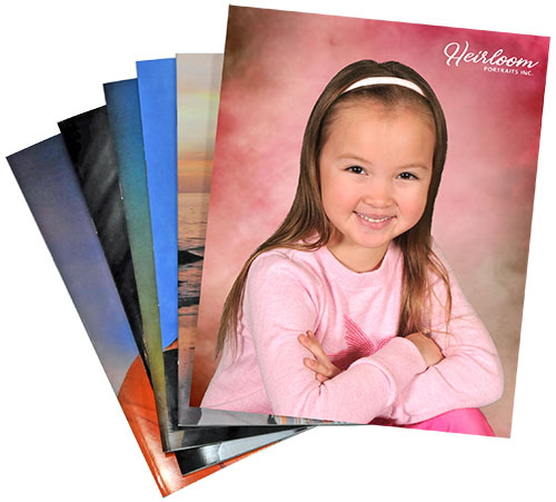 Stack of child school portraits