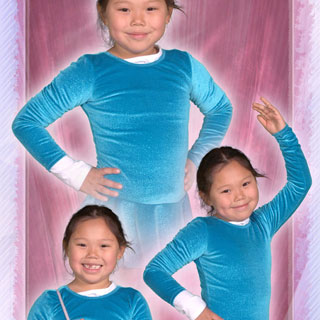 Montage portrait of young ice skater girl